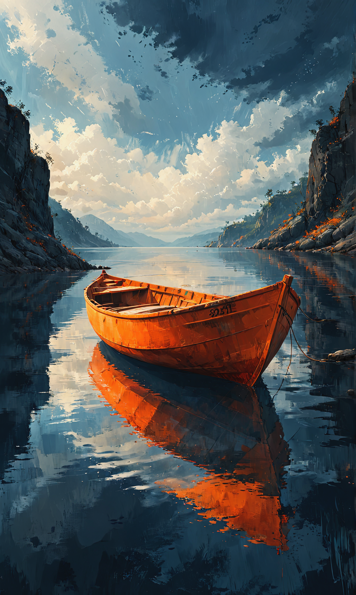 03968-2929282808-animation about a Boat, in the style of dark white and orange, minimal design, realistic painted still lifes, cartoonish innocen.png